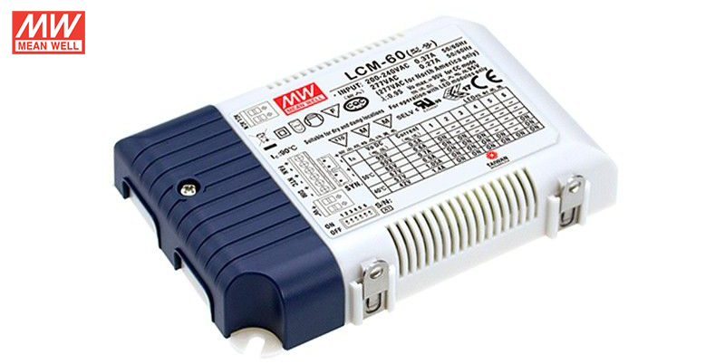 MW Driver LCM 60, 60 watts, 0-10 VOLT or potmeter dimming for Pipeline Raw or K7. 500-1400 Ma and 2-42 volts out. 180 to 295 volts ac in.